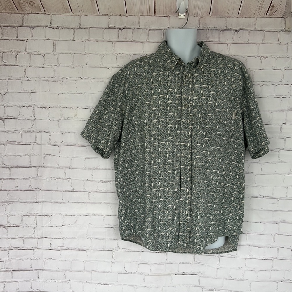 Woolrich  twilight Oars & fish cotton mens shirt sleeve shirt size XL